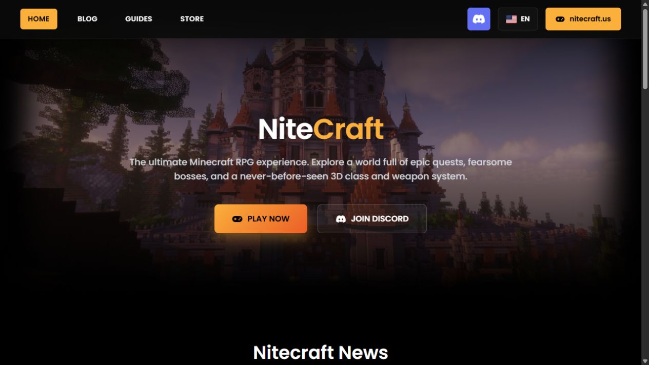 Página web de NiteCraft